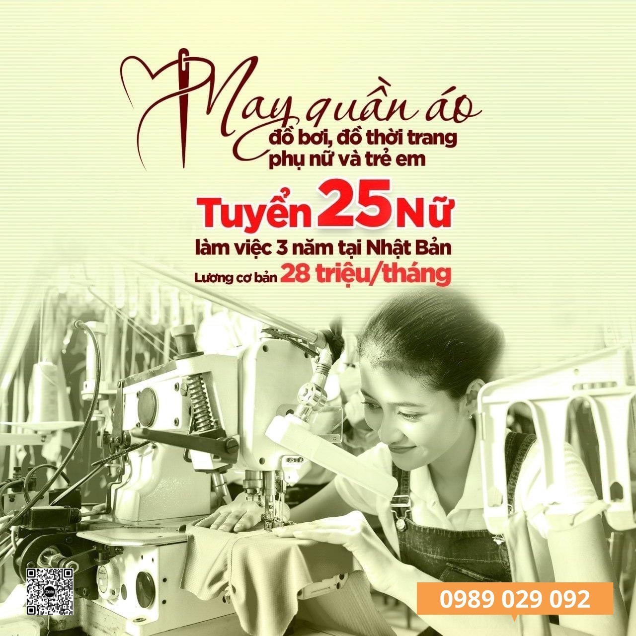 Tuyển gấp 20 Nữ - Đơn hàng may quần áo thời trang và trẻ em