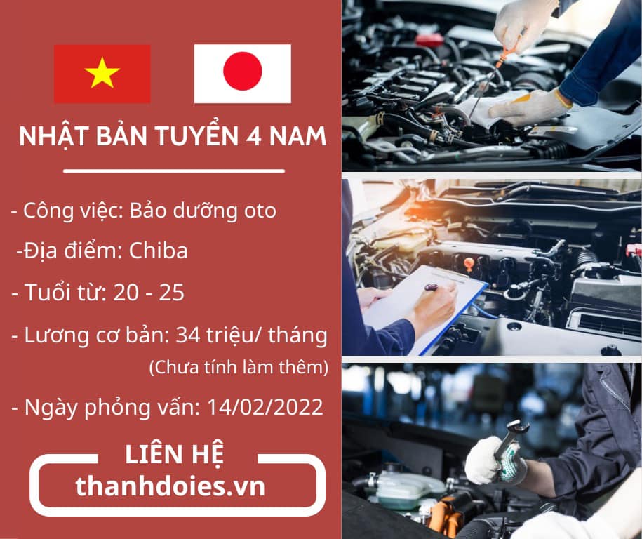 Tuyển Nam - Bảo dưỡng oto làm việc tại Nhật Bản
