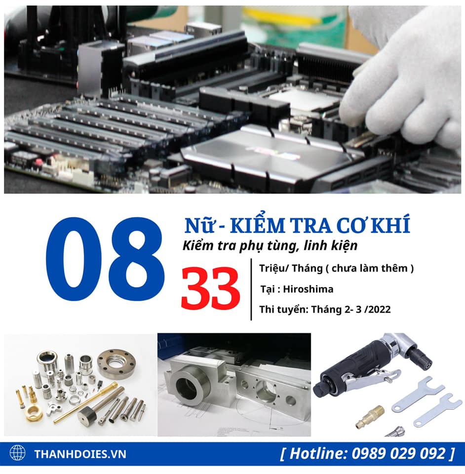 Tuyển 06 Nữ - Kiểm tra cơ khí