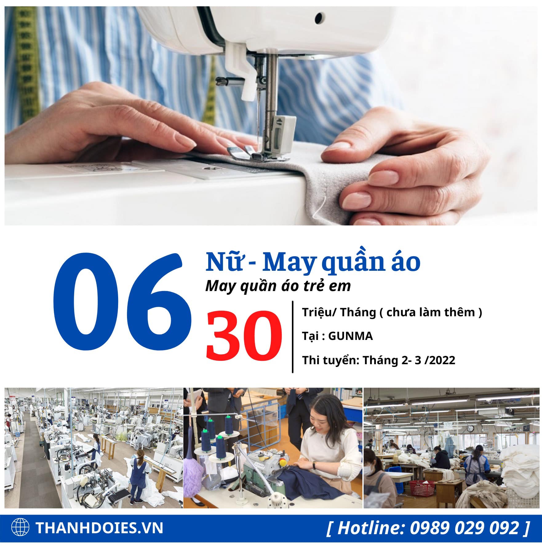 Tuyển 06 Nữ - May quần áo trẻ em