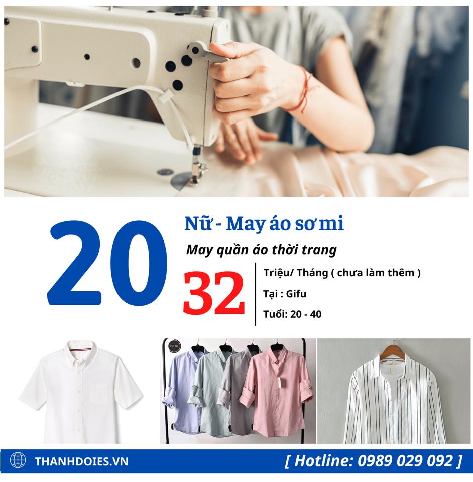Tuyển 08 Nữ - May áo sơ mi