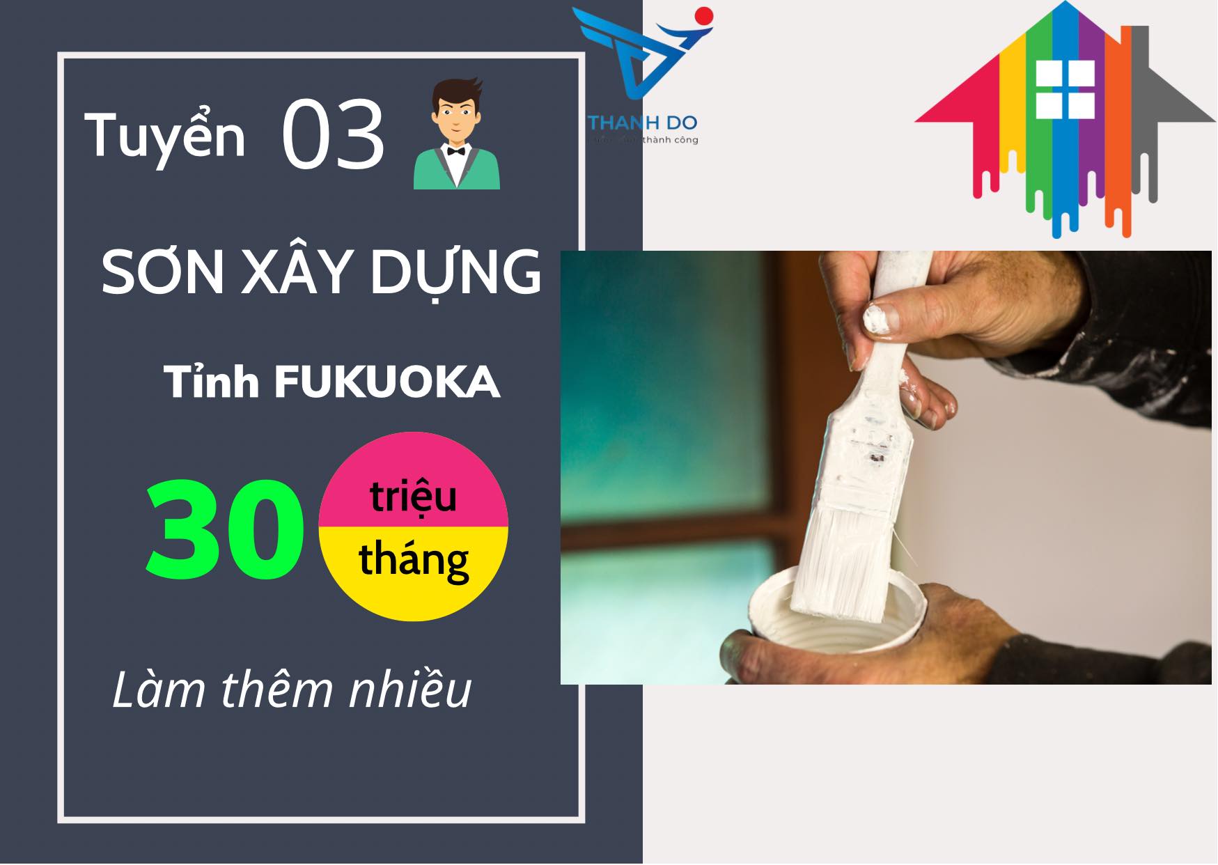 CÔNG TY XKLĐ THÀNH ĐÔ TUYỂN 03 NAM - ĐƠN HÀNG SƠN XÂY DỰNG