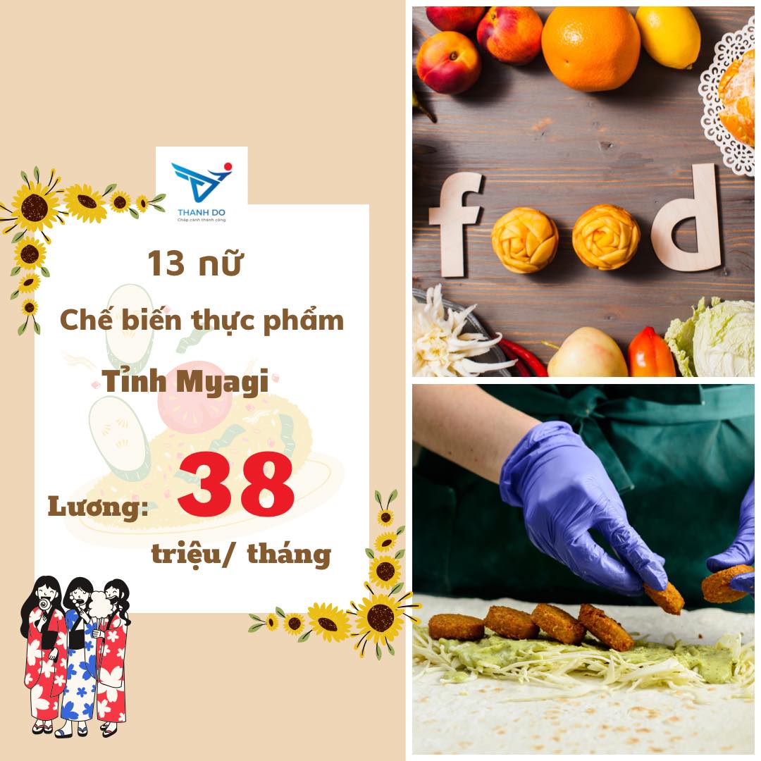 CÔNG TY XKLĐ THÀNH ĐÔ TUYỂN 13 NỮ - CHẾ BIẾN THỰC PHẨM