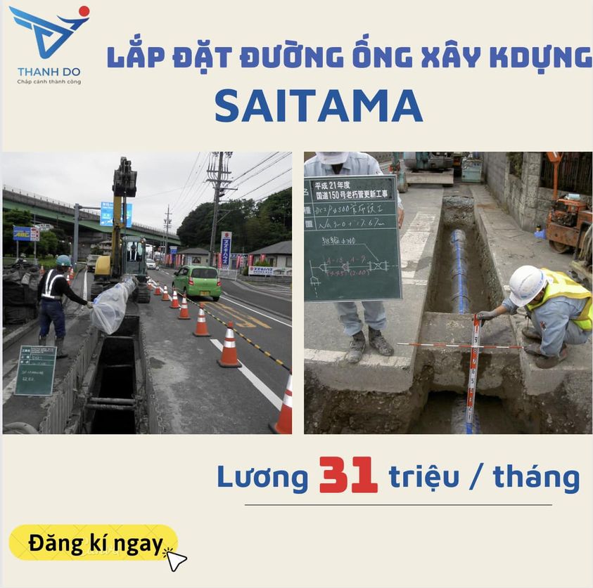 CÔNG TY XKLĐ THÀNH ĐÔ TUYỂN 04 NAM - ĐƠN HÀNG LẮP ĐẶT ĐƯỜNG ỐNG XÂY DỰNG