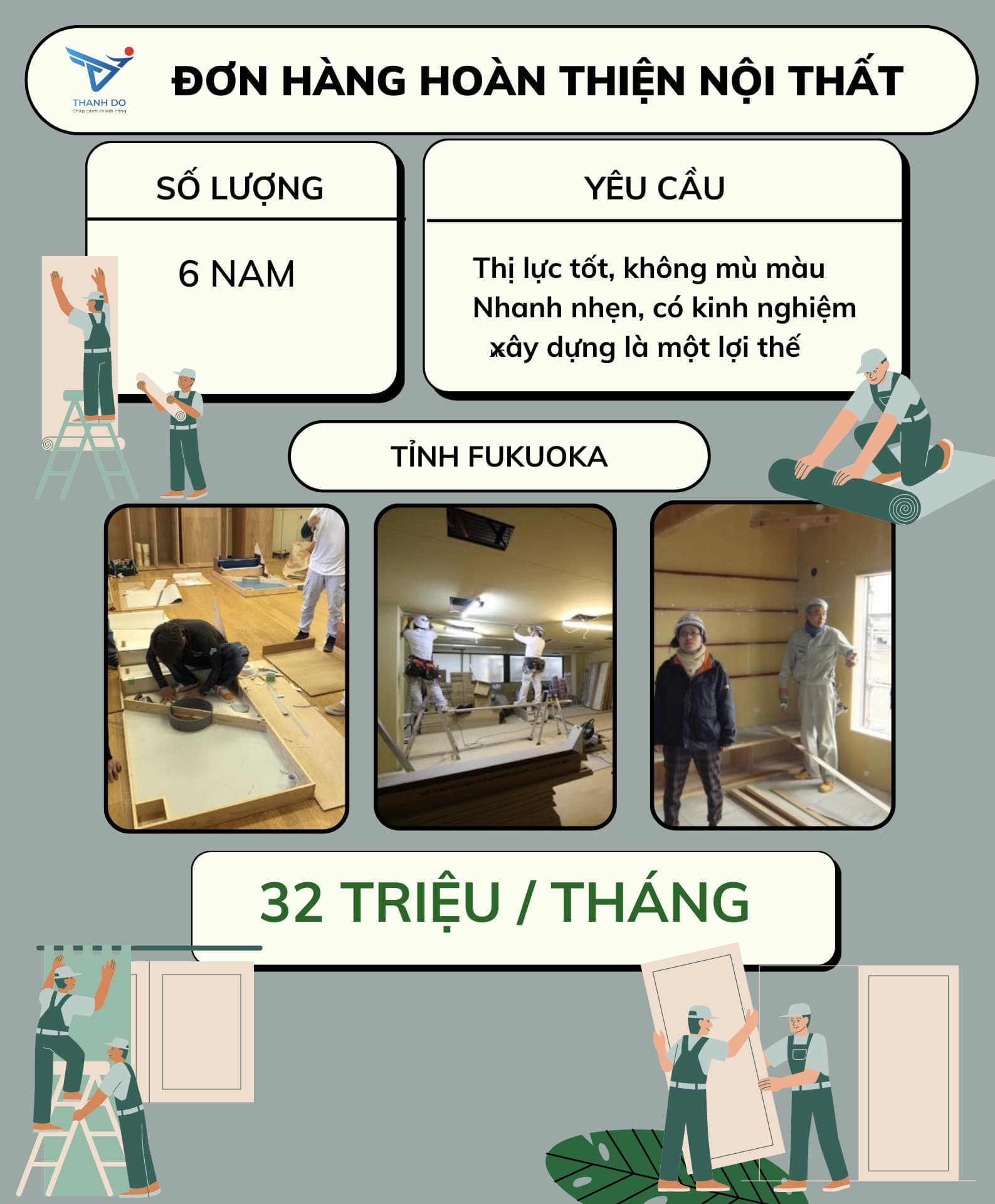 CÔNG TY XKLĐ THÀNH ĐÔ TUYỂN 06 NAM - ĐƠN HÀNG HOÀN THIỆN NỘI THẤT