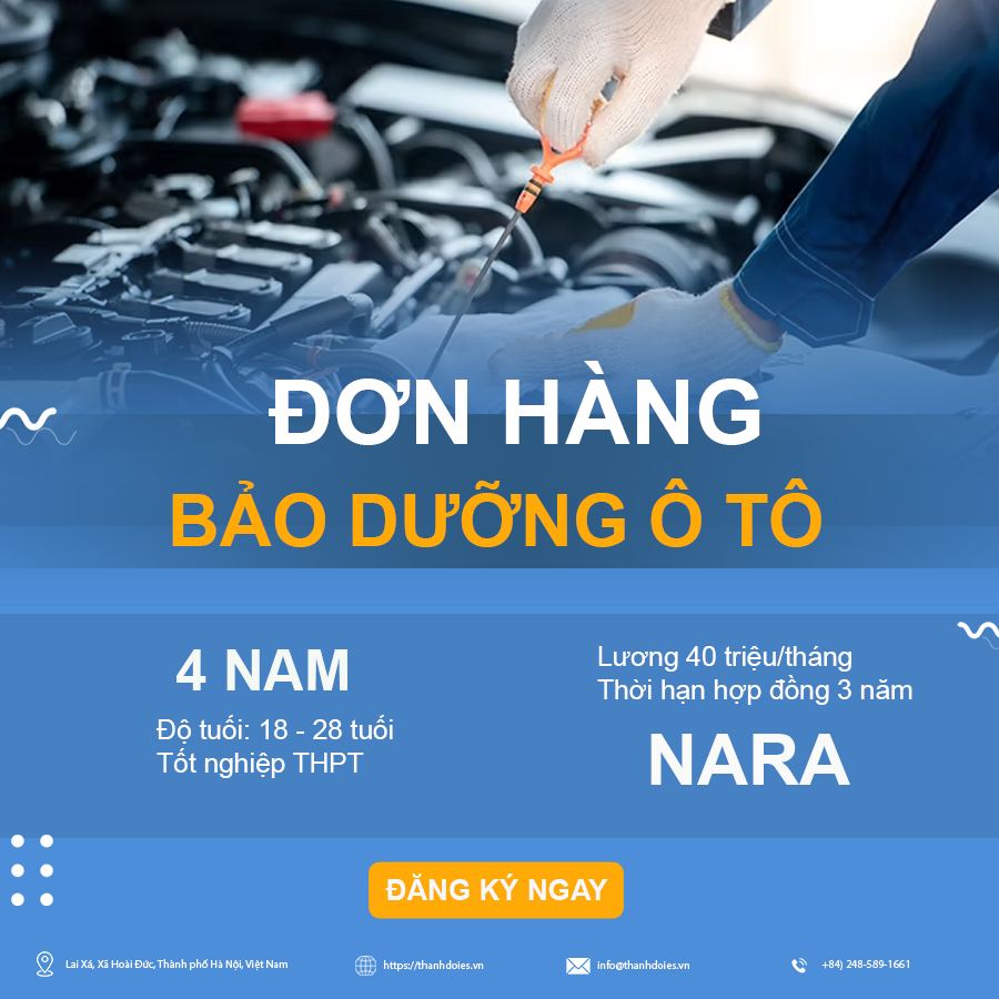 ĐƠN HÀNG BẢO DƯỠNG Ô TÔ – LÀM VIỆC TẠI NARA, NHẬT BẢN