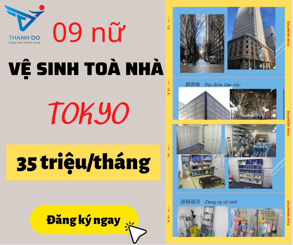 CÔNG TY XKLĐ THÀNH ĐÔ TUYỂN 09 NỮ - ĐƠN HÀNG VỆ SINH TÒA NHÀ