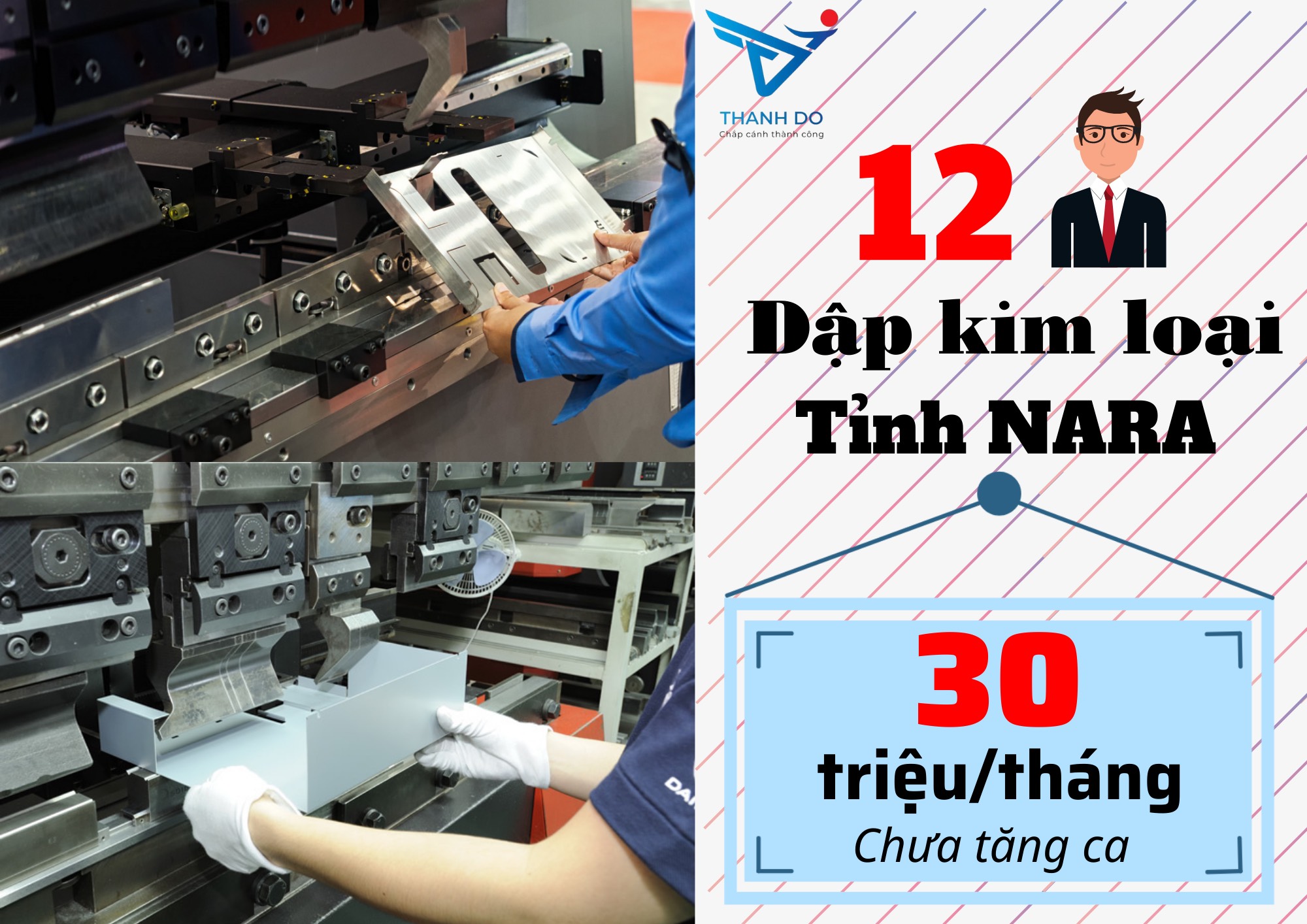 CÔNG TY XKLĐ THÀNH ĐÔ TUYỂN 12 NAM - ĐƠN HÀNG DẬP KIM LOẠI