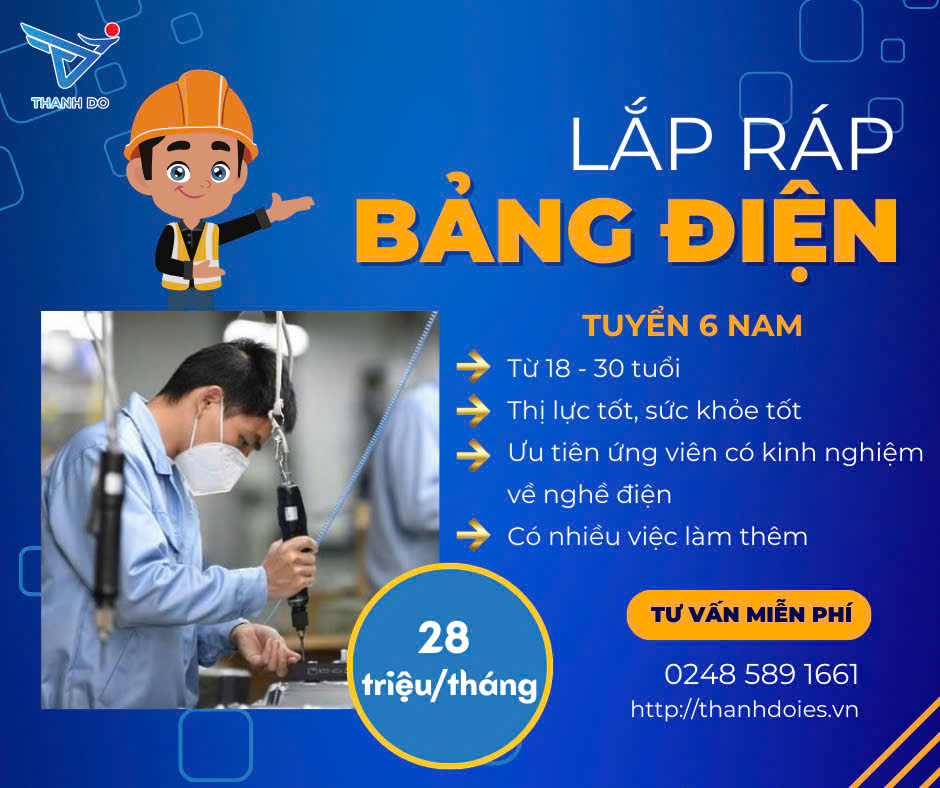 TUYÊN DỤNG 6F NAM ĐƠN HÀNG LẮP BẢNG ĐIỆN